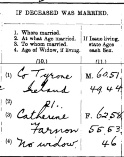 Francis McNabb - Issue on death certifiate